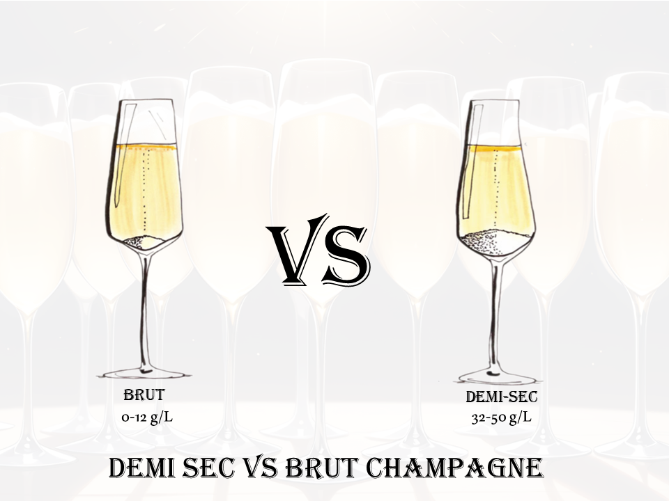 Demi-sec VS Brut Champagne